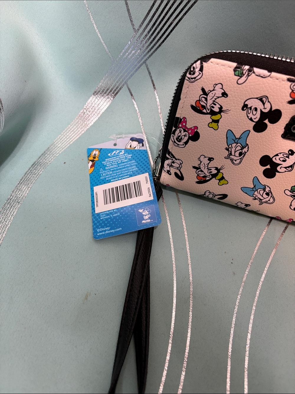 Kids Wristlet Wallet - White with Multicolor Character Print - Picture 2 of 4